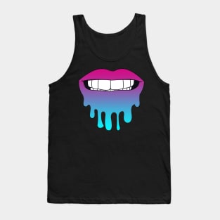 Vaporwave Dripping Lips Teeth Together Tank Top